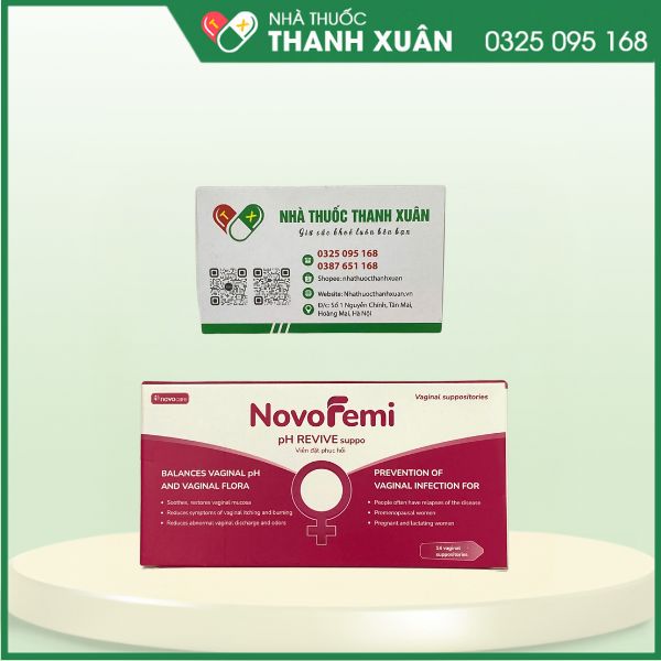 NovoFemi pH Revive suppo viên đặt phục  hồi pH âm đạo